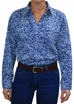 Hard Slog Ladies Half Placket Long Sleeve Shirt