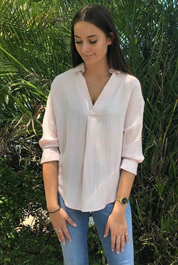Worthier 3/4 Sleeve Collared Top