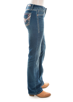 Wrangler Ladies Rock 47 Vintage Indigo 34 leg Jeans