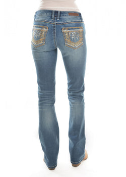 Wrangler Ladies Rock 47 True Blue 34 Leg Jeans