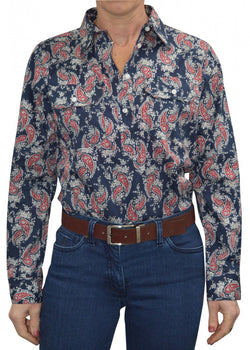 Hard Slog Ladies Half Placket Long Sleeve Shirt