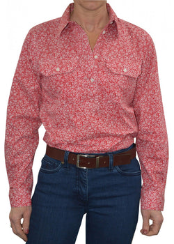 Hard Slog Ladies Half Placket Long Sleeve Shirt