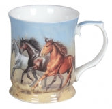 Horse Print Mug with Flat Bottom