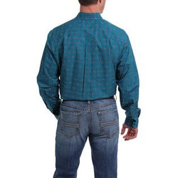 Cinch Men's Geo Print Button Down Long Sleeve Shirt